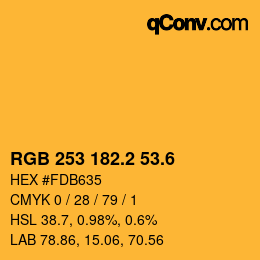 カラーコード: RGB 253 182.2 53.6 | qconv.com