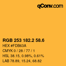 カラーコード: RGB 253 182.2 58.6 | qconv.com