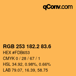 カラーコード: RGB 253 182.2 83.6 | qconv.com