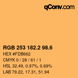 カラーコード: RGB 253 182.2 98.6 | qconv.com