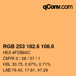 カラーコード: RGB 253 182.6 108.6 | qconv.com
