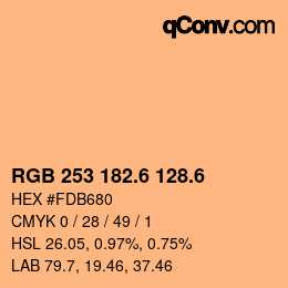カラーコード: RGB 253 182.6 128.6 | qconv.com