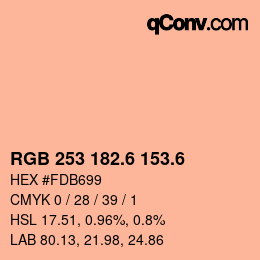 カラーコード: RGB 253 182.6 153.6 | qconv.com