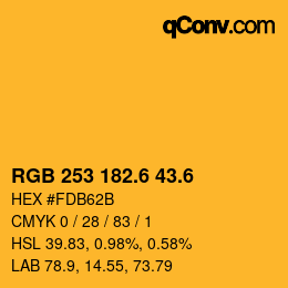 カラーコード: RGB 253 182.6 43.6 | qconv.com