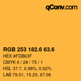 カラーコード: RGB 253 182.6 63.6 | qconv.com