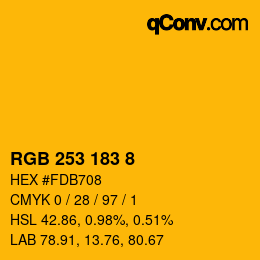 Color code: RGB 253 183 8 | qconv.com
