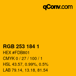 Color code: RGB 253 184 1 | qconv.com