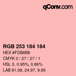 カラーコード: RGB 253 184 184 | qconv.com
