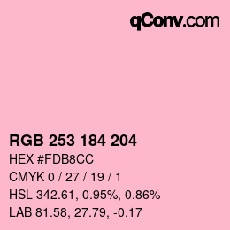 Color code: RGB 253 184 204 | qconv.com