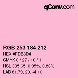 Color code: RGB 253 184 212 | qconv.com