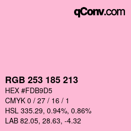 Color code: RGB 253 185 213 | qconv.com