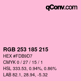 カラーコード: RGB 253 185 215 | qconv.com