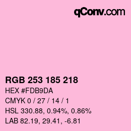 カラーコード: RGB 253 185 218 | qconv.com