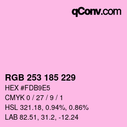 Color code: RGB 253 185 229 | qconv.com