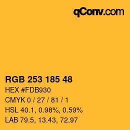 颜色代码: RGB 253 185 48 | qconv.com