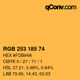 カラーコード: RGB 253 185 74 | qconv.com