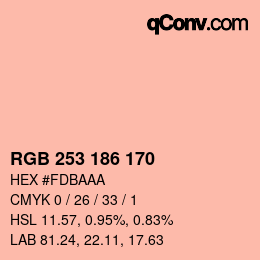 Color code: RGB 253 186 170 | qconv.com