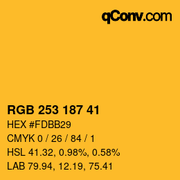 Color code: RGB 253 187 41 | qconv.com