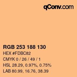 Color code: RGB 253 188 130 | qconv.com