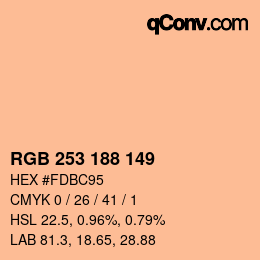 颜色代码: RGB 253 188 149 | qconv.com
