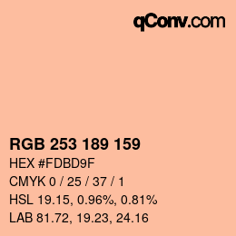 カラーコード: RGB 253 189 159 | qconv.com