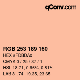 Color code: RGB 253 189 160 | qconv.com
