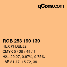 Color code: RGB 253 190 130 | qconv.com