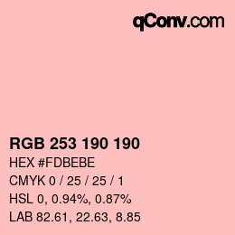Color code: RGB 253 190 190 | qconv.com