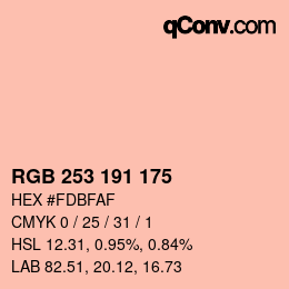 カラーコード: RGB 253 191 175 | qconv.com