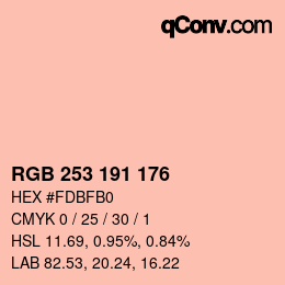 カラーコード: RGB 253 191 176 | qconv.com