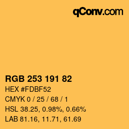 Color code: RGB 253 191 82 | qconv.com