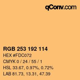 Color code: RGB 253 192 114 | qconv.com