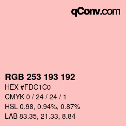Color code: RGB 253 193 192 | qconv.com