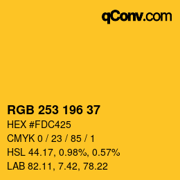 Color code: RGB 253 196 37 | qconv.com
