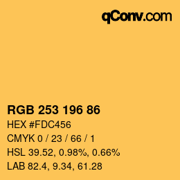 Código de color: RGB 253 196 86 | qconv.com