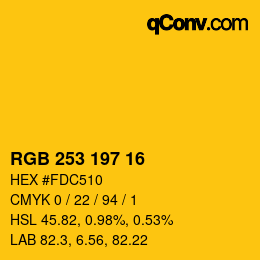 Color code: RGB 253 197 16 | qconv.com