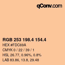 カラーコード: RGB 253 198.4 154.4 | qconv.com