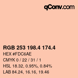カラーコード: RGB 253 198.4 174.4 | qconv.com