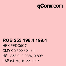 カラーコード: RGB 253 198.4 199.4 | qconv.com
