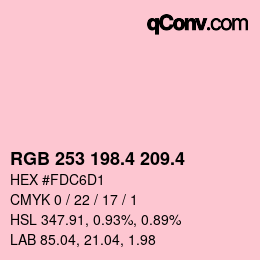 カラーコード: RGB 253 198.4 209.4 | qconv.com
