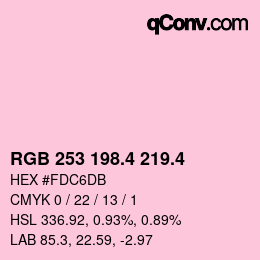 カラーコード: RGB 253 198.4 219.4 | qconv.com