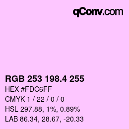 カラーコード: RGB 253 198.4 255 | qconv.com