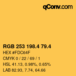 カラーコード: RGB 253 198.4 79.4 | qconv.com