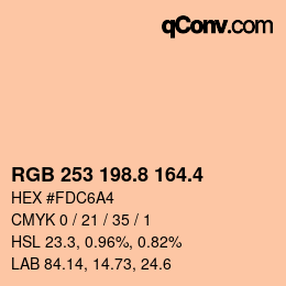 カラーコード: RGB 253 198.8 164.4 | qconv.com
