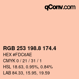 カラーコード: RGB 253 198.8 174.4 | qconv.com