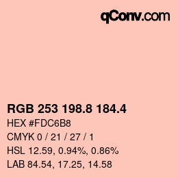 カラーコード: RGB 253 198.8 184.4 | qconv.com