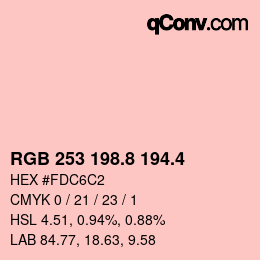 カラーコード: RGB 253 198.8 194.4 | qconv.com
