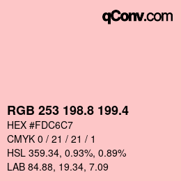 カラーコード: RGB 253 198.8 199.4 | qconv.com
