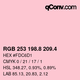 カラーコード: RGB 253 198.8 209.4 | qconv.com