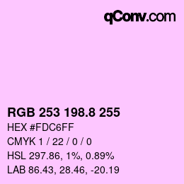 カラーコード: RGB 253 198.8 255 | qconv.com